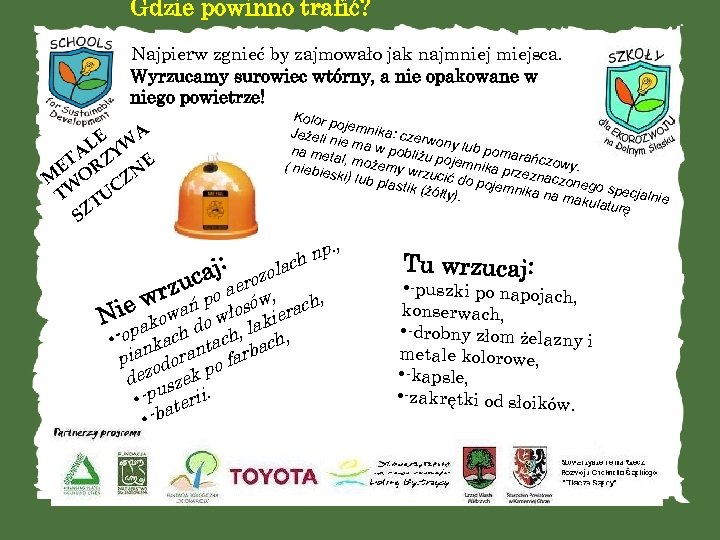 Gdzie powinno trafić? Najpierw zgnieć by zajmowało jak najmniej miejsca. Wyrzucamy surowiec wtórny, a