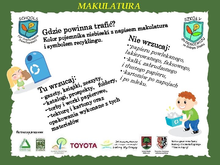 MAKULATURA na trafić? napisem makulatura in Gdzie powika niebieski z emn Nie w Kolor