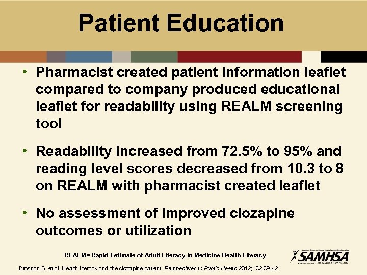 Patient Education • Pharmacist created patient information leaflet compared to company produced educational leaflet