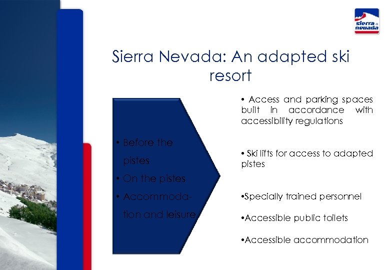 Sierra Nevada: An adapted ski resort • Access and parking spaces built in accordance