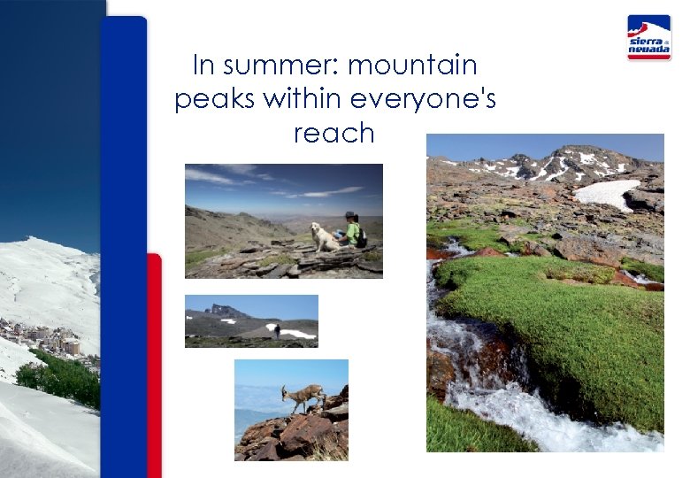 In summer: mountain peaks within everyone's reach 