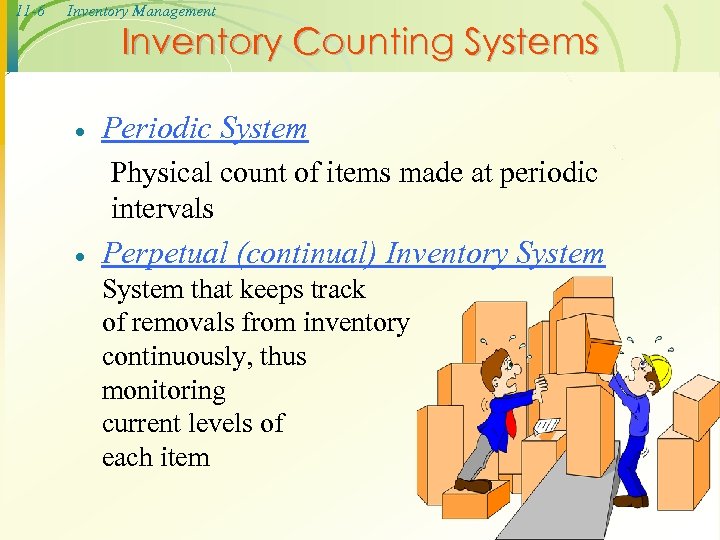 11 -6 Inventory Management Inventory Counting Systems · Periodic System Physical count of items