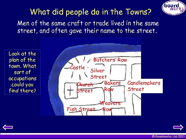 What did people do in the Towns? Men of the same craft or trade