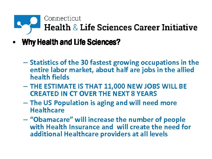  • Why Health and Life Sciences? – Statistics of the 30 fastest growing