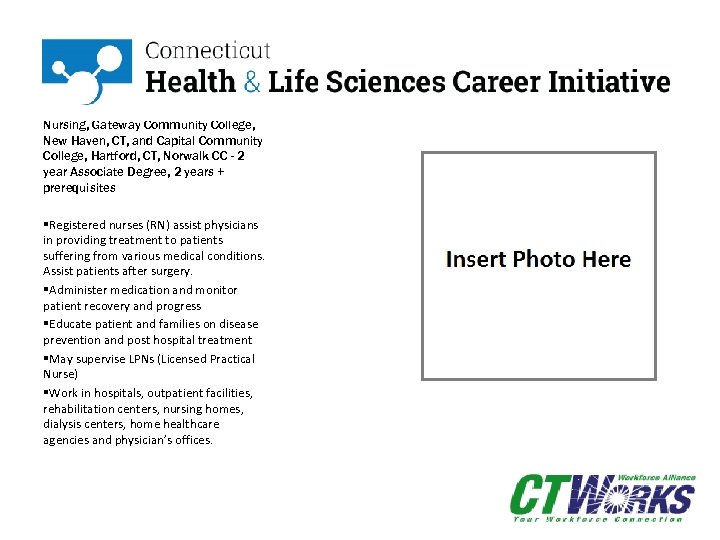  Nursing, Gateway Community College, New Haven, CT, and Capital Community College, Hartford, CT,