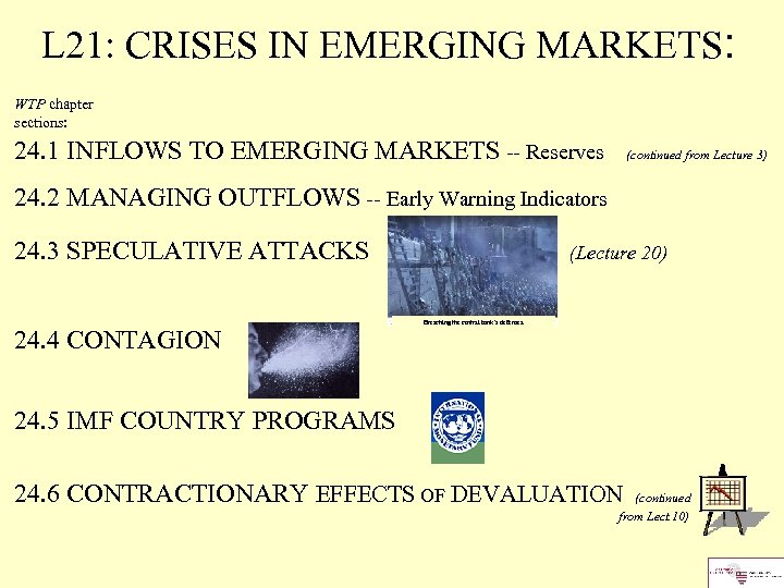 L 21: CRISES IN EMERGING MARKETS: WTP chapter sections: 24. 1 INFLOWS TO EMERGING