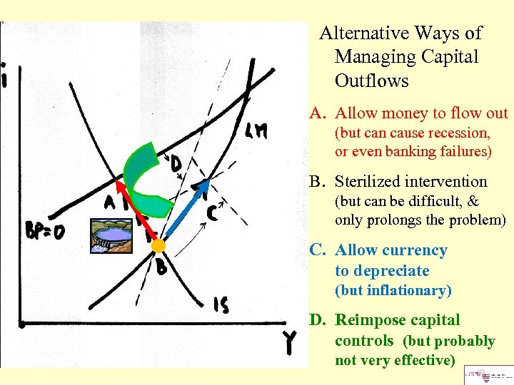  Alternative Ways of Managing Capital Outflows A. Allow money to flow out (but