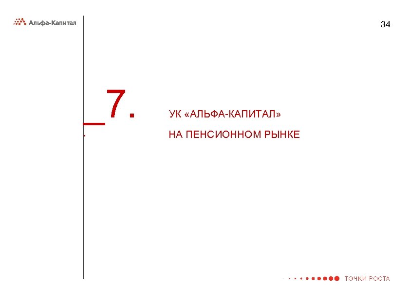 34 _7. • УК «АЛЬФА-КАПИТАЛ» НА ПЕНСИОННОМ РЫНКЕ 