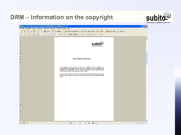 DRM – Information on the copyright 