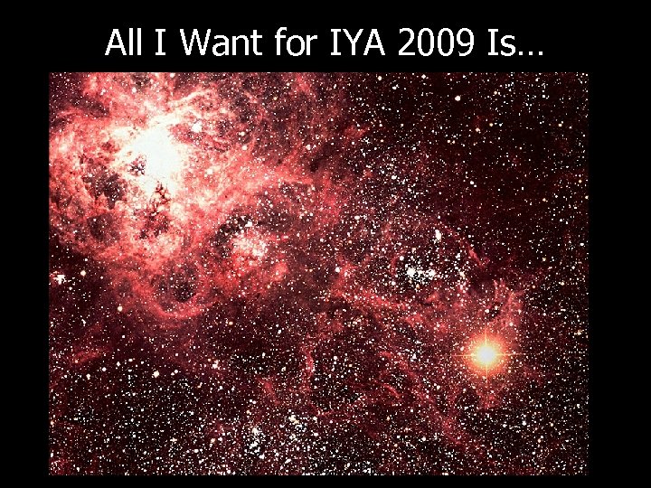 All I Want for IYA 2009 Is… 