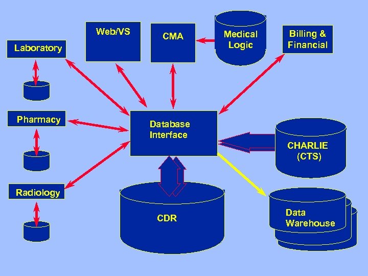 Web/VS CMA Laboratory Pharmacy Medical Logic Billing & Financial Database Interface CHARLIE (CTS) Radiology