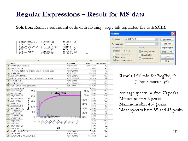 Regular Expressions – Result for MS data Solution: Replace redundant code with nothing, copy