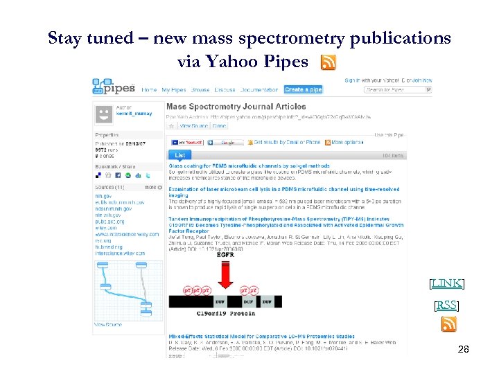 Stay tuned – new mass spectrometry publications via Yahoo Pipes [LINK] [RSS] 28 