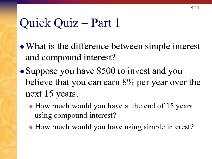 4. 11 Quick Quiz – Part 1 l What is the difference between simple