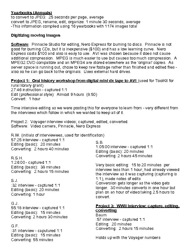 Yearbooks (Annuals) to convert to JPEG: 25 seconds per page, average convert to JPEG,