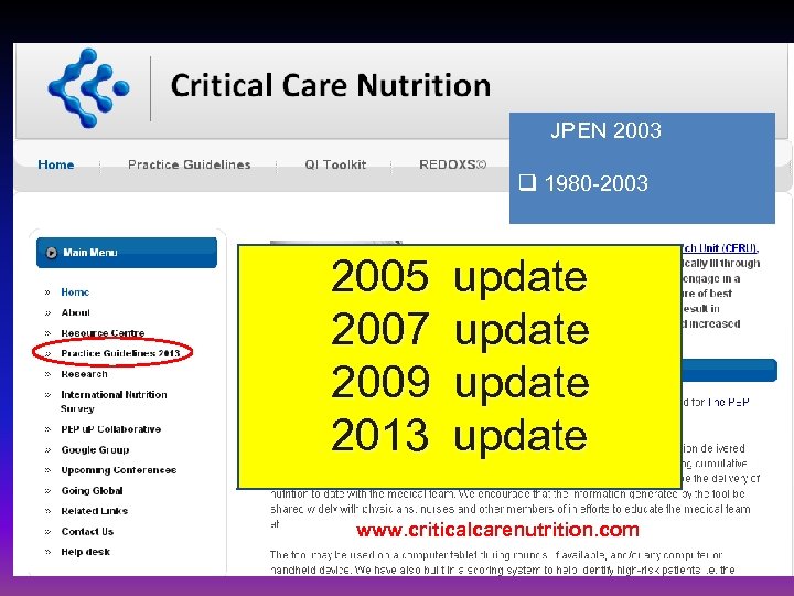  JPEN 2003 q 1980 -2003 2005 update 2007 update 2009 update 2013 update