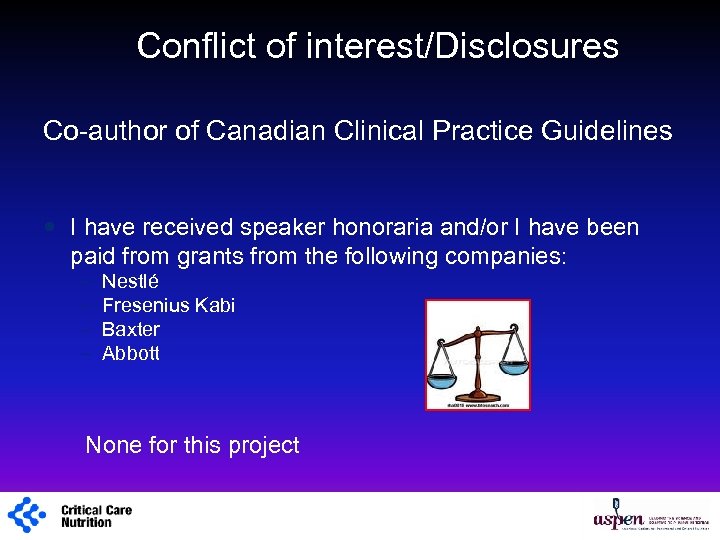 Conflict of interest/Disclosures Co-author of Canadian Clinical Practice Guidelines I have received speaker honoraria