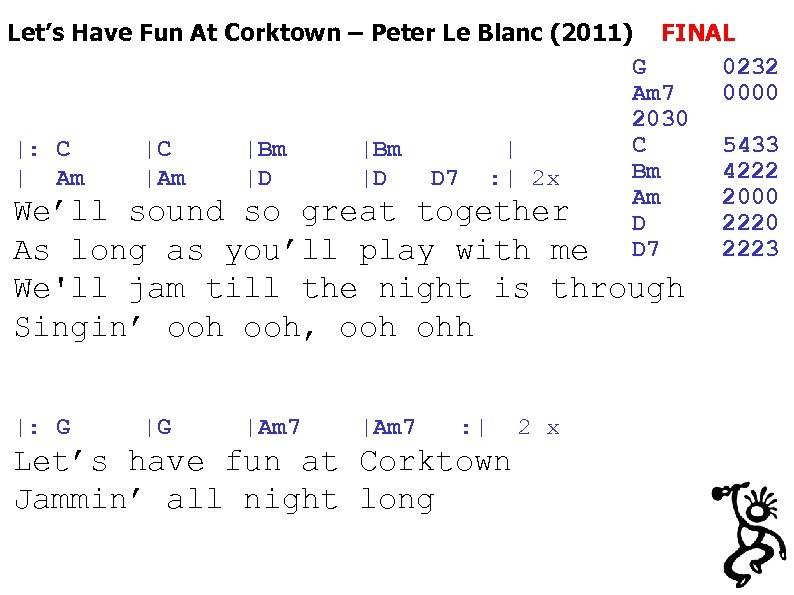 Let’s Have Fun At Corktown – Peter Le Blanc (2011) FINAL G 0232 Am