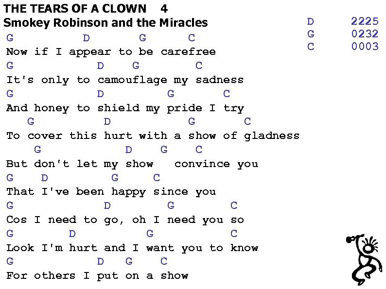 THE TEARS OF A CLOWN 4 Smokey Robinson and the Miracles G D G