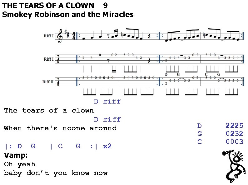 THE TEARS OF A CLOWN 9 Smokey Robinson and the Miracles D riff The