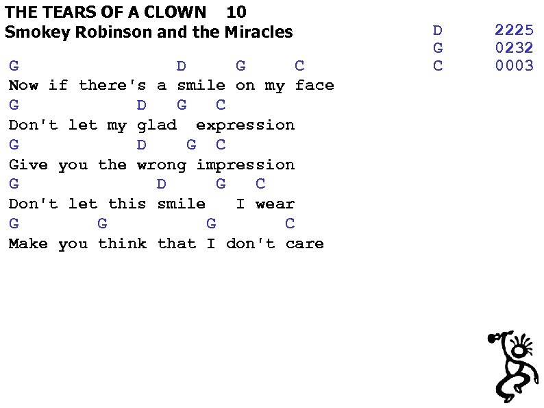 THE TEARS OF A CLOWN 10 Smokey Robinson and the Miracles G D G