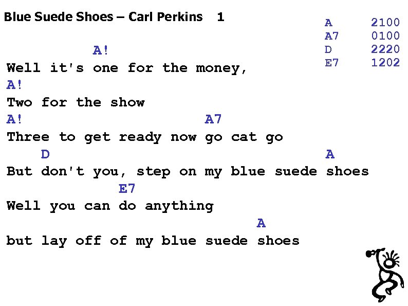 Blue Suede Shoes – Carl Perkins 1 A A 7 D E 7 2100