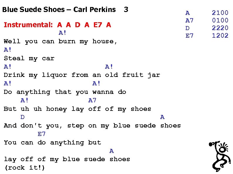 Blue Suede Shoes – Carl Perkins 3 A A 7 D E 7 2100