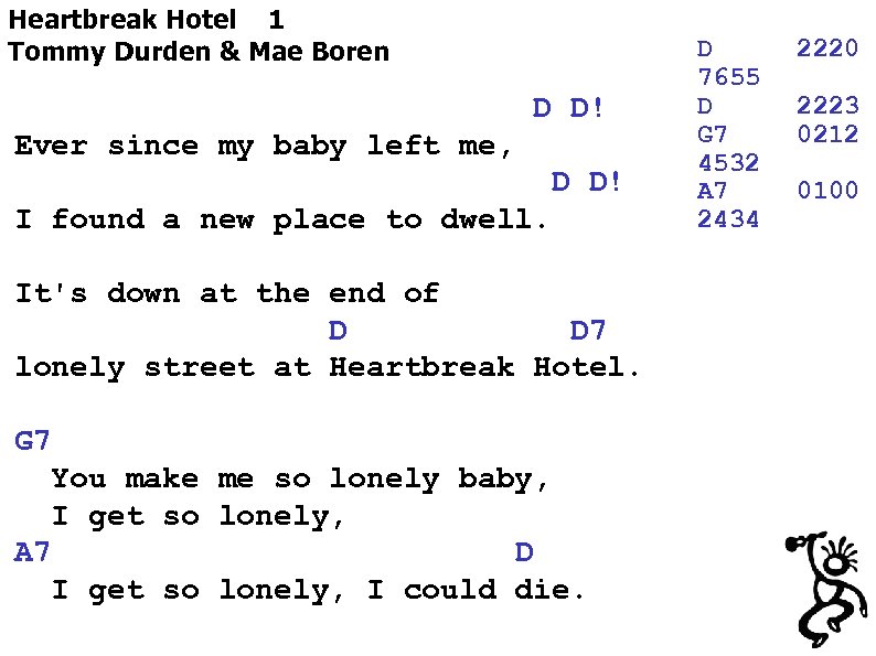 Heartbreak Hotel 1 Tommy Durden & Mae Boren D 7655 D D! D G