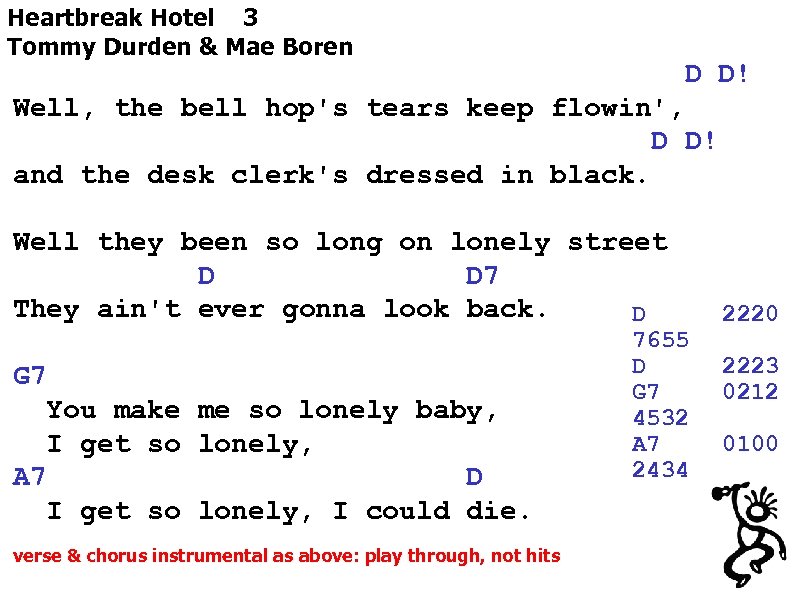 Heartbreak Hotel 3 Tommy Durden & Mae Boren D D! Well, the bell hop's