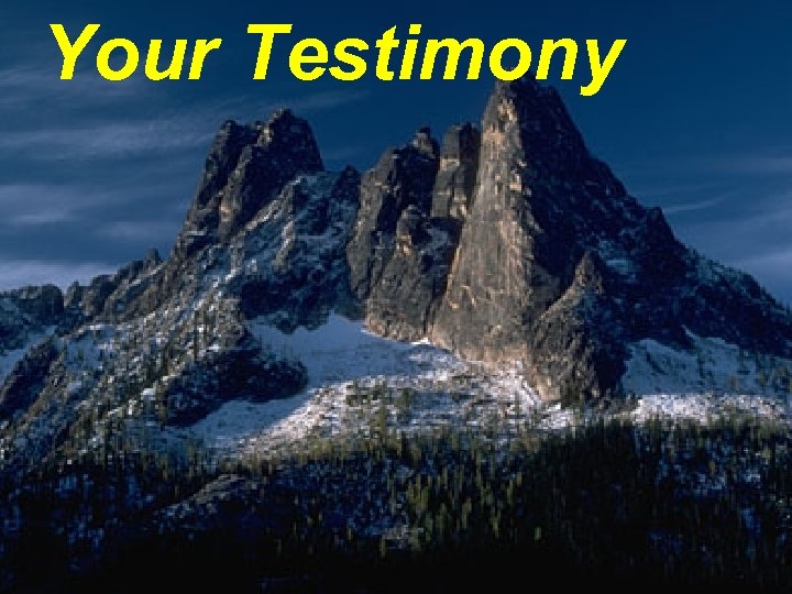 Your Testimony 