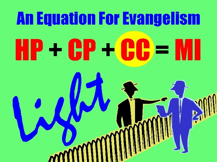An Equation For Evangelism HP + CC = MI t h g i L