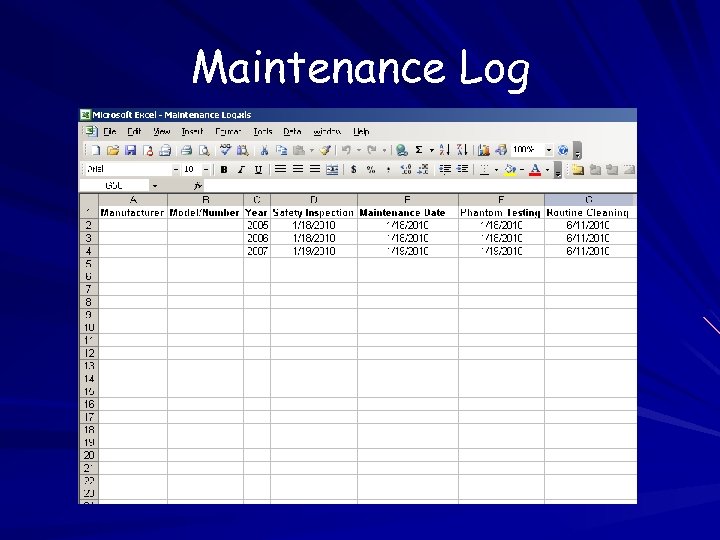 Maintenance Log 