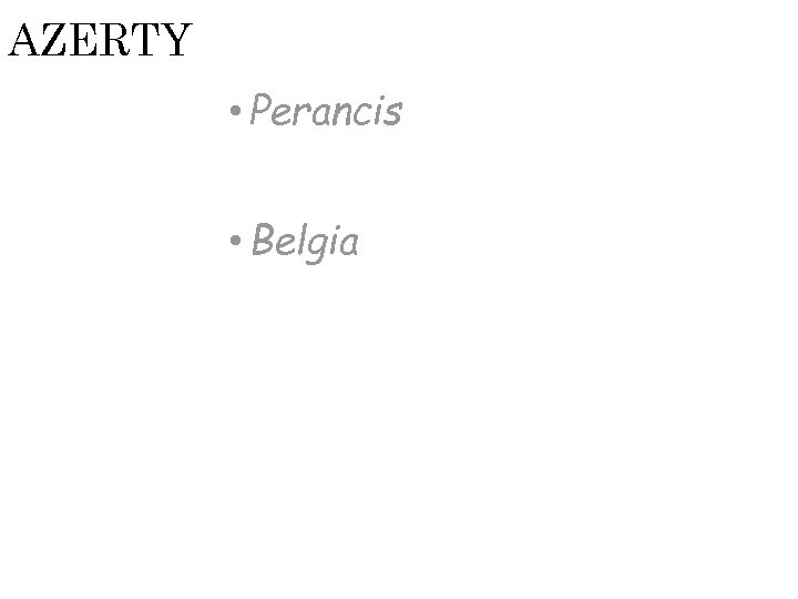 AZERTY • Perancis • Belgia 