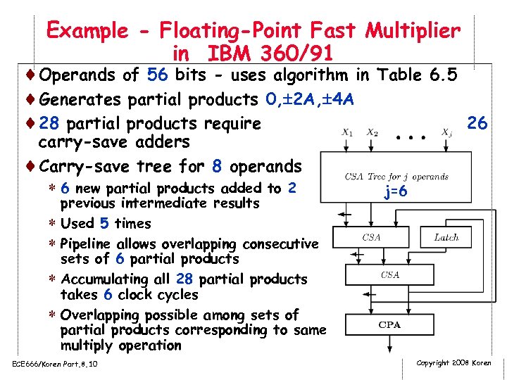 Example - Floating-Point Fast Multiplier in IBM 360/91 ¨Operands of 56 bits - uses