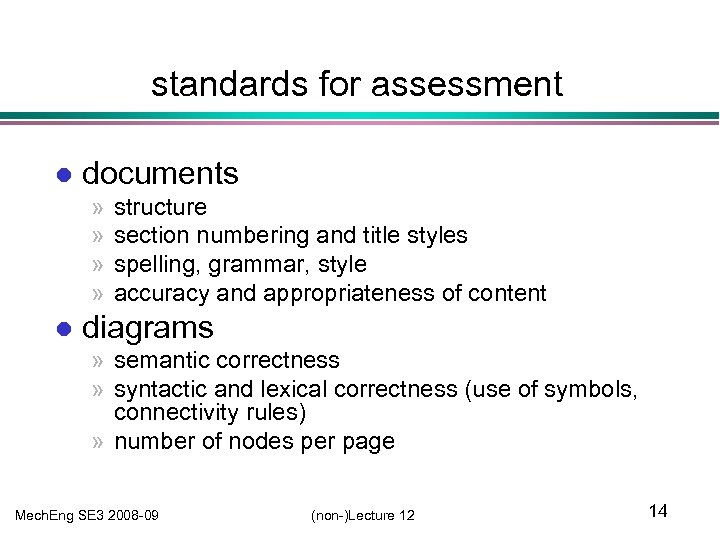 standards for assessment l documents » » l structure section numbering and title styles