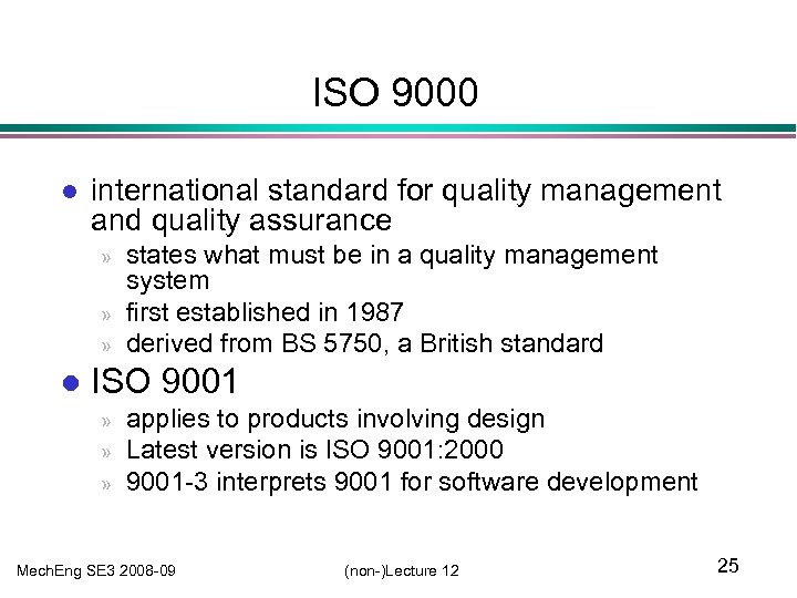ISO 9000 l international standard for quality management and quality assurance » » »