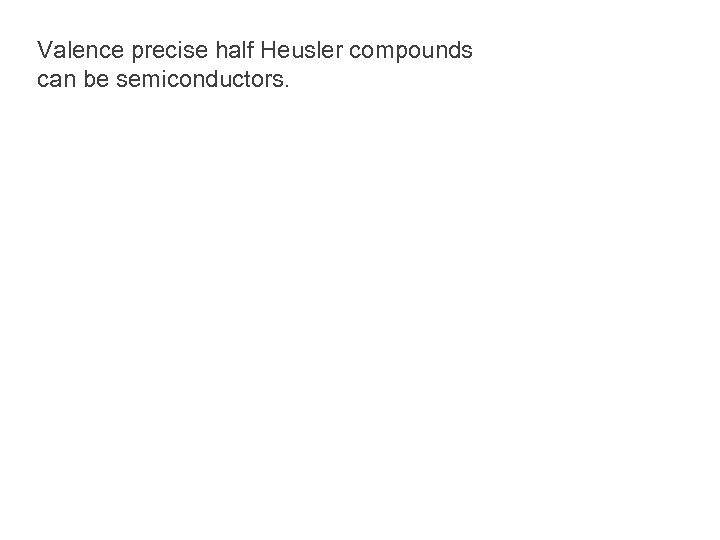 Valence precise half Heusler compounds can be semiconductors. 