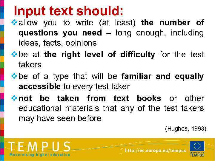 Input text should: v allow you to write (at least) the number of questions