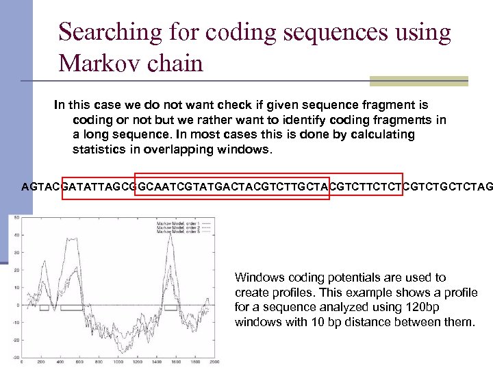 Searching for coding sequences using Markov chain In this case we do not want