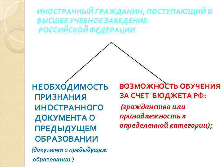 ИНОСТРАННЫЙ ГРАЖДАНИН, ПОСТУПАЮЩИЙ В ВЫСШЕЕ УЧЕБНОЕ ЗАВЕДЕНИЕ РОССИЙСКОЙ ФЕДЕРАЦИИ НЕОБХОДИМОСТЬ ПРИЗНАНИЯ ИНОСТРАННОГО ДОКУМЕНТА О