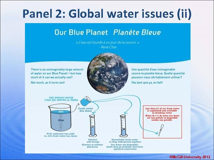 Panel 2: Global water issues (ii) ©Mc. Gill University 2012 