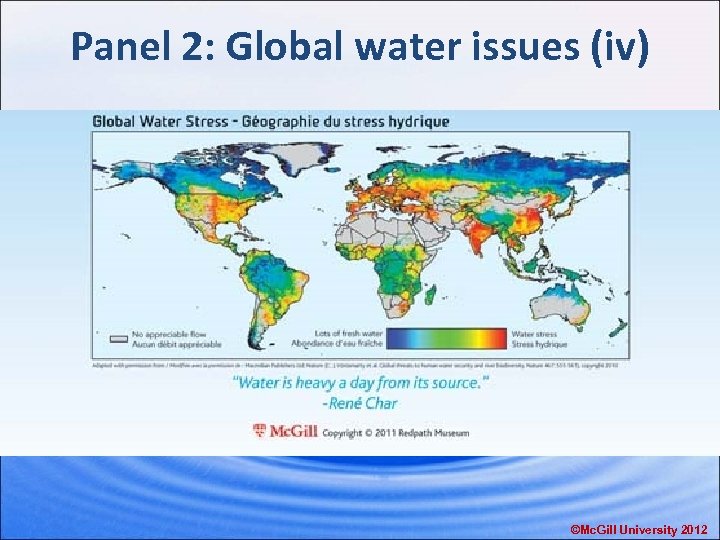 Panel 2: Global water issues (iv) ©Mc. Gill University 2012 