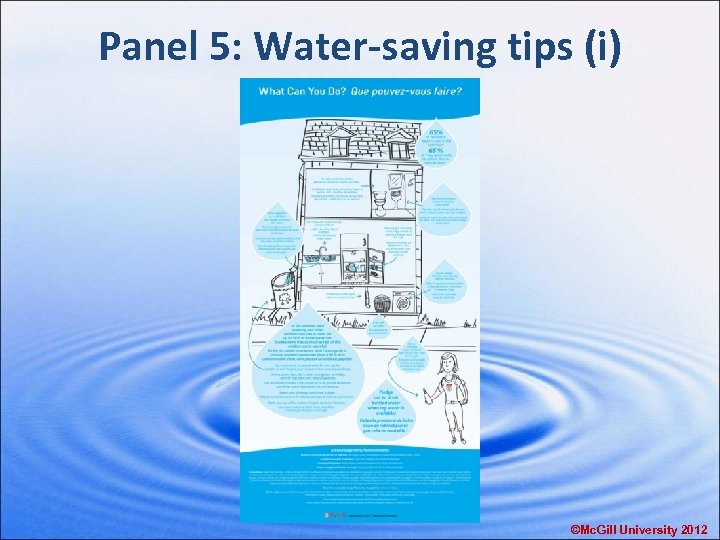 Panel 5: Water-saving tips (i) ©Mc. Gill University 2012 