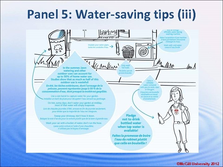 Panel 5: Water-saving tips (iii) ©Mc. Gill University 2012 