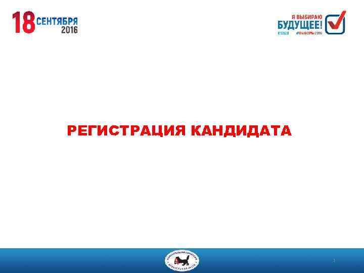 РЕГИСТРАЦИЯ КАНДИДАТА Дмириев Илья Владимирович заместитель председателя Избирательной комиссии Иркутской области 1 