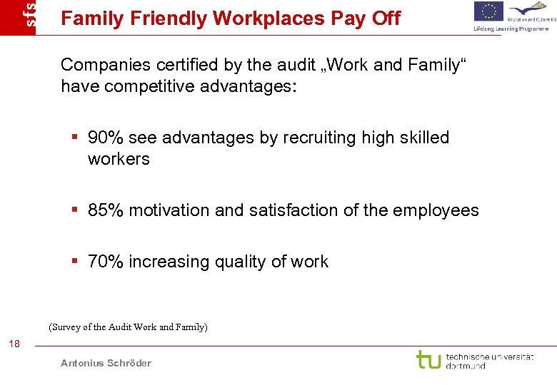 Family Friendly Workplaces Pay Off Companies certified by the audit „Work and Family“ have