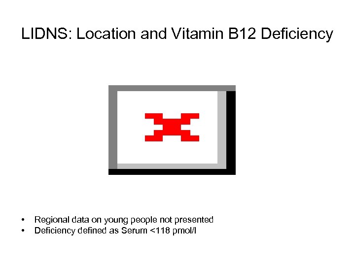 LIDNS: Location and Vitamin B 12 Deficiency • • Regional data on young people