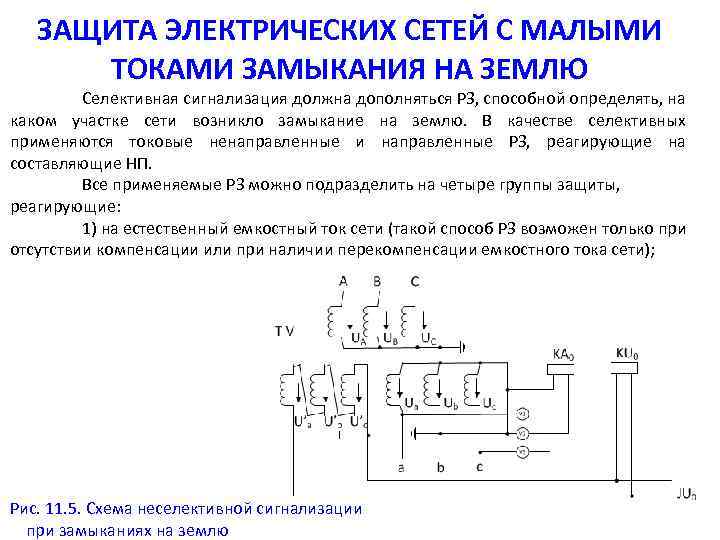 Поиск замыканий на землю. Защита от замыкания на землю в сетях 6-10 кв схема оперативных цепей. Схемы устройства сигнализации при замыканиях на землю. Реле защиты замыкания на землю схема. Схема сигнализации о замыкании на землю в сети 10 кв.