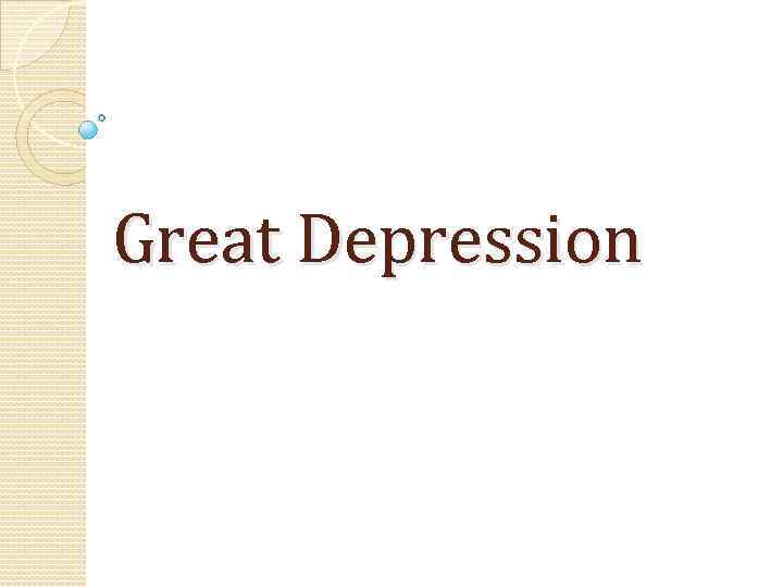 Great Depression 