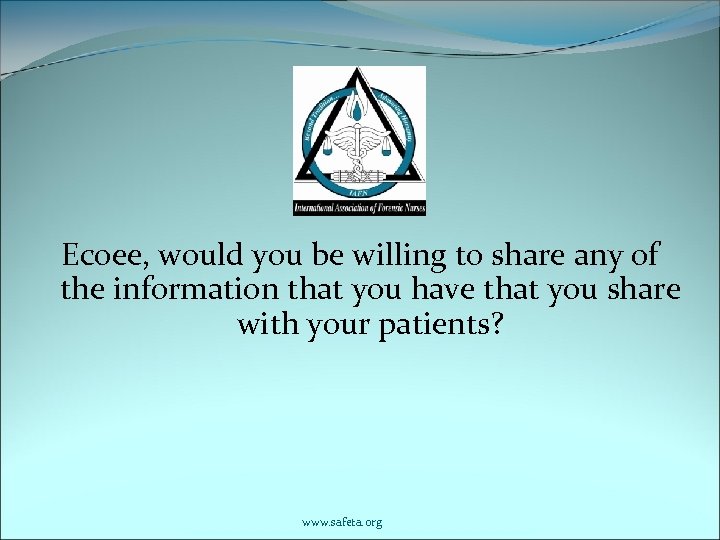 Ecoee, would you be willing to share any of the information that you have